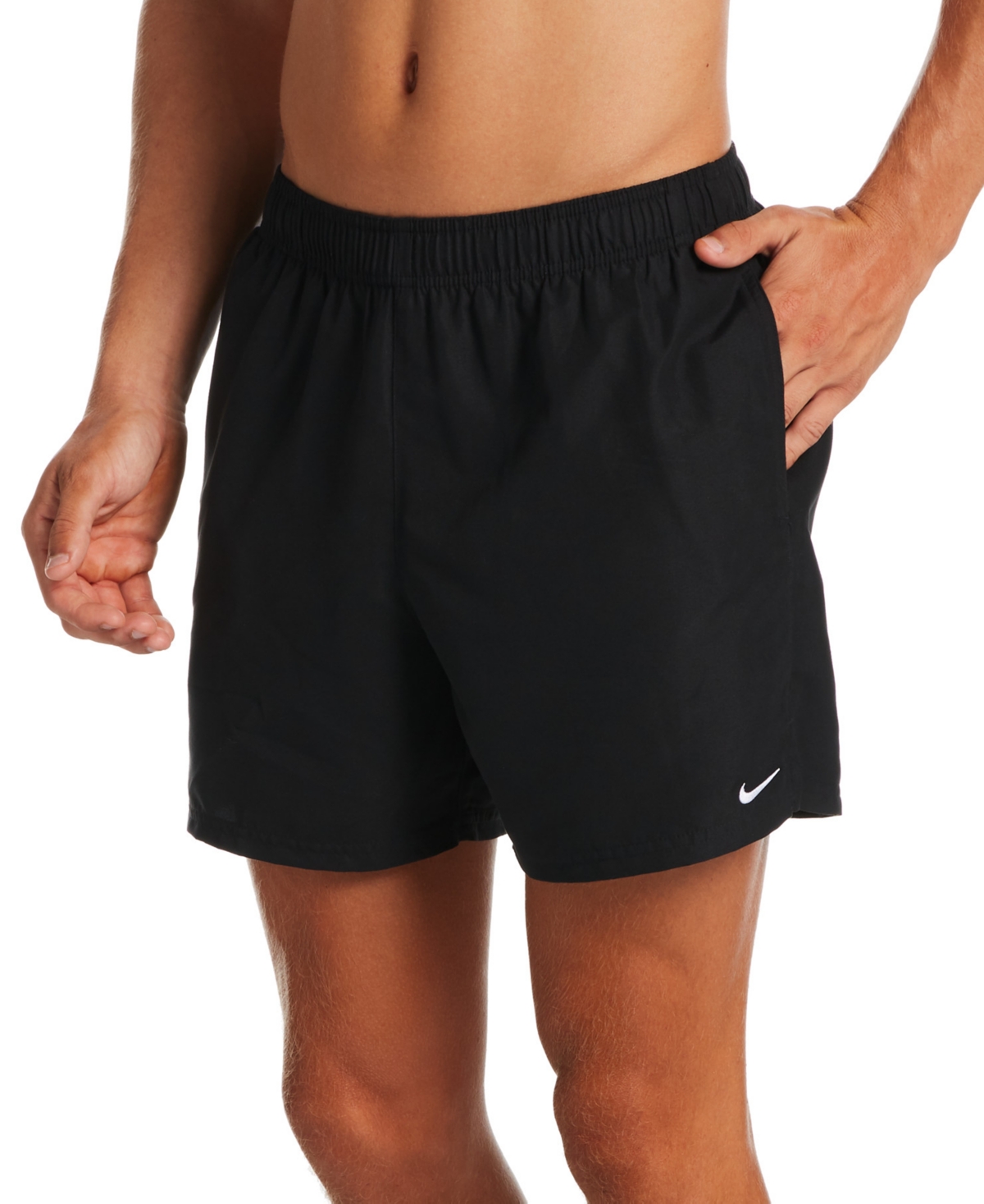 Nike Men's Essential Lap Solid 5" Swim Trunks In Black