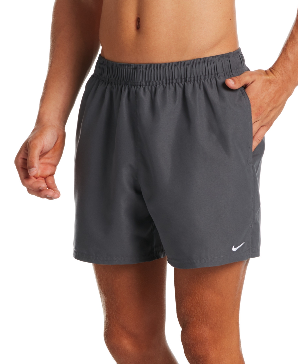 Nike Men's Essential Lap Solid 5" Swim Trunks In Iron Grey