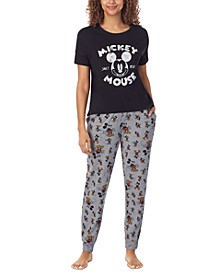 Women's Mickey Mouse Printed Short-Sleeve Pajama Shirt