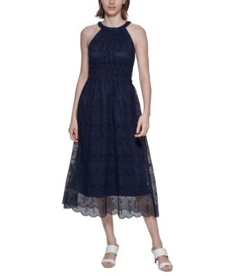 chinese dress ladies Calvin Klein Metallic Gold Lace Dress main image 0