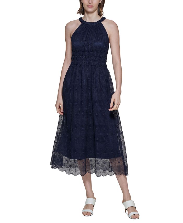 Calvin Klein Lace Halter Midi Dress Macy s