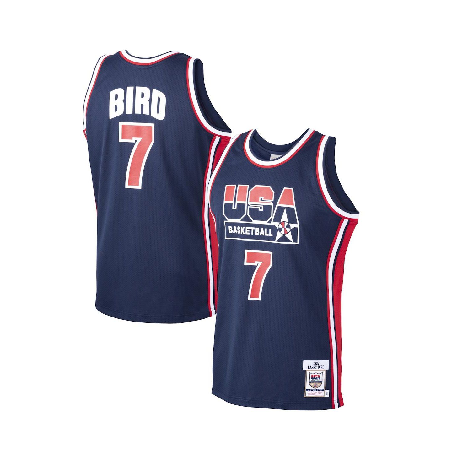Мужской топ Mitchell & Ness Larry Bird Navy USA Basketball Home 1992 Dream Team Authentic Jersey — фото 1