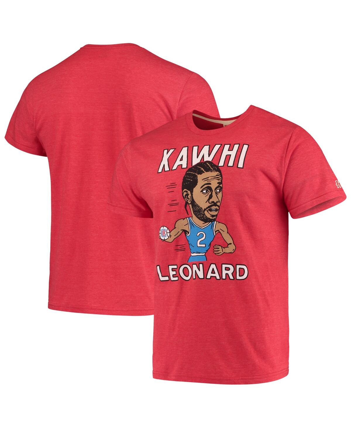 Shop Homage Men's Kawhi Leonard Red La Clippers Caricature Tri-blend T-shirt