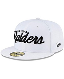 Men's White Las Vegas Raiders Logo Omaha 59Fifty Fitted Hat