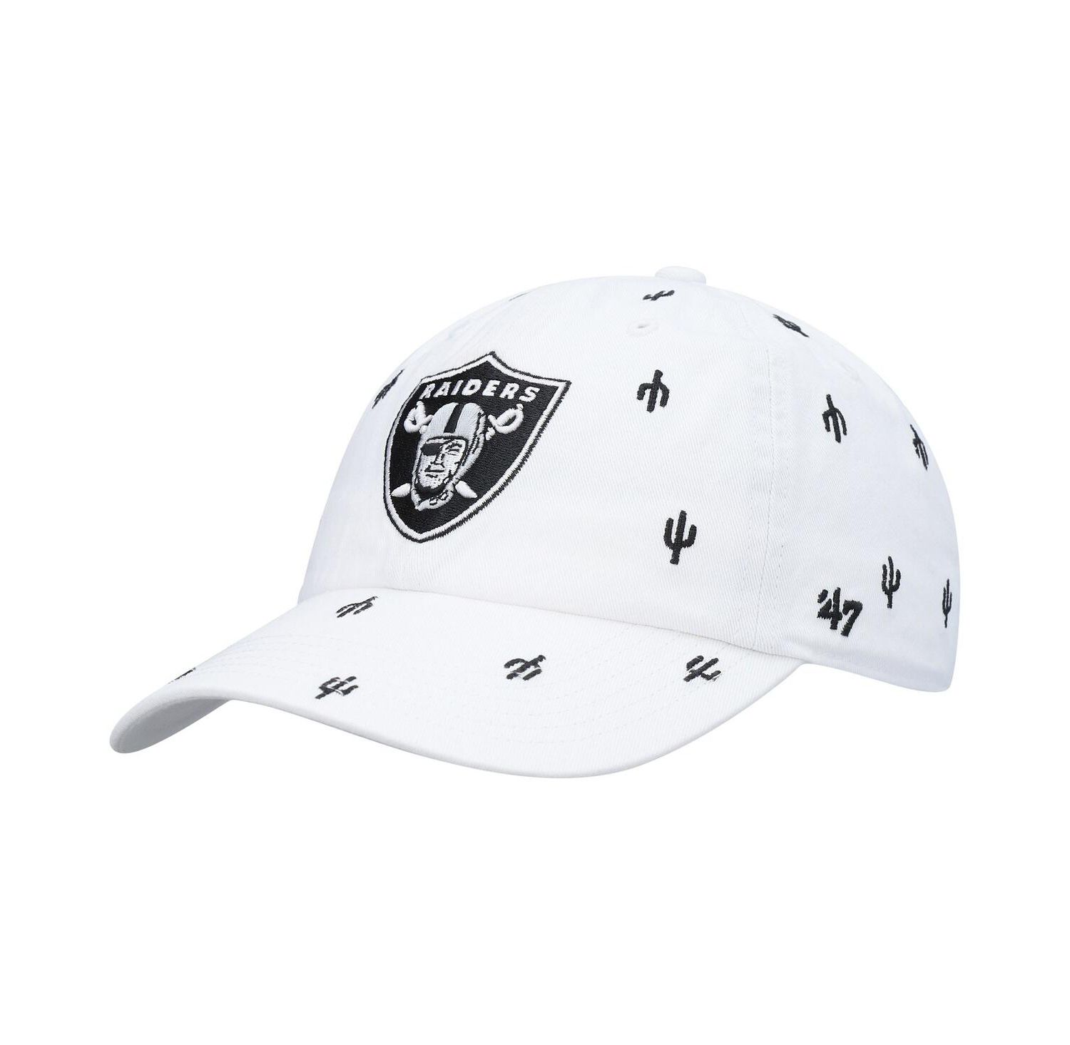 Women's '47 White Las Vegas Raiders Confetti Clean Up Adjustable Hat