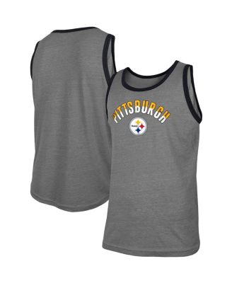 Men's Nike Heathered Charcoal Pittsburgh Steelers Tri-Blend Tank Top Size: Small