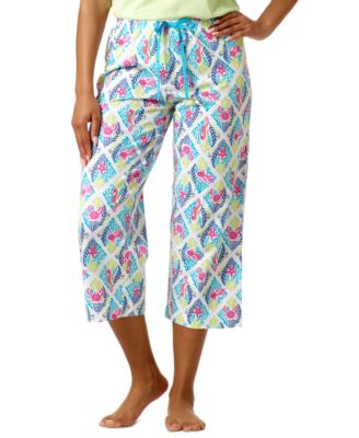 Hue - Women's Sea In The Squares-Print Capri Pajama Pants