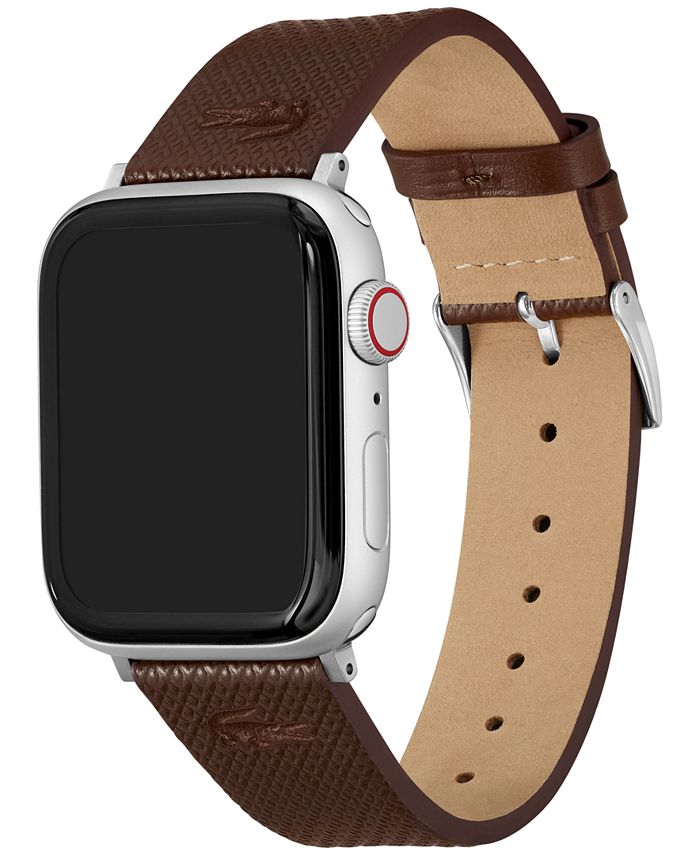 Lacoste Petit Brown Leather Strap for Apple Watch® 42mm/44mm Macy's