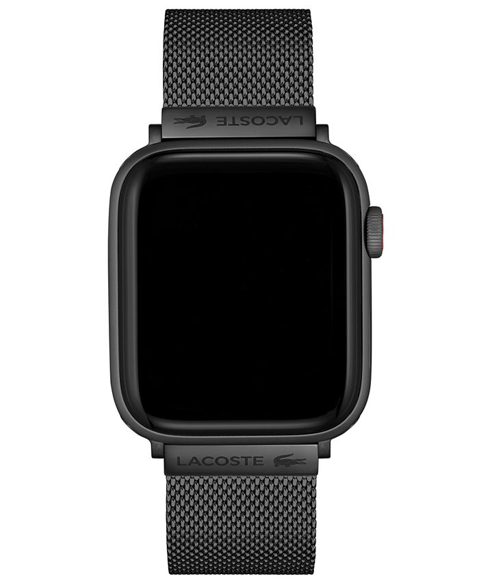 Lacoste Black-Tone Stainless Steel Mesh Bracelet for Apple Watch® 42mm/44mm  - Macy's