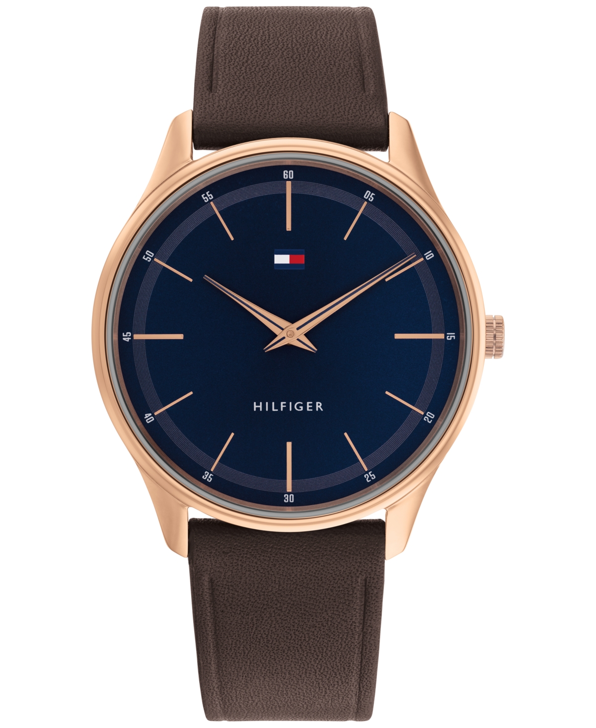 Tommy Hilfiger Men's Brown Leather Strap Watch 40mm ModeSens