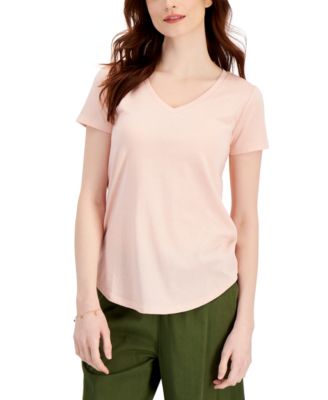 Style & Co Burnout V-Neck T-Shirt, Created for Macy's - Macy's