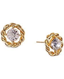 Gold-Tone Crystal & Rope Circle Stud Earrings, Created for Macy's