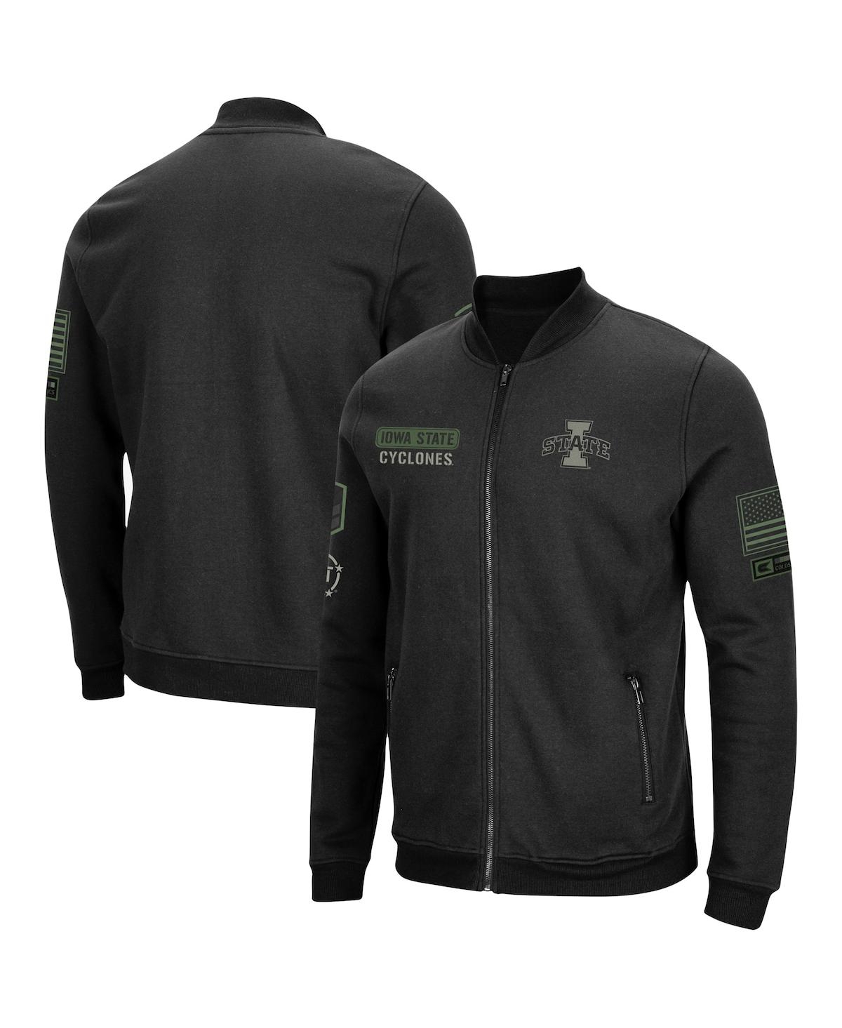 Men's Colosseum Black Iowa State Cyclones Oht Military-Inspired Appreciation Team High-Speed Bomber Full-Zip Jacket - Black