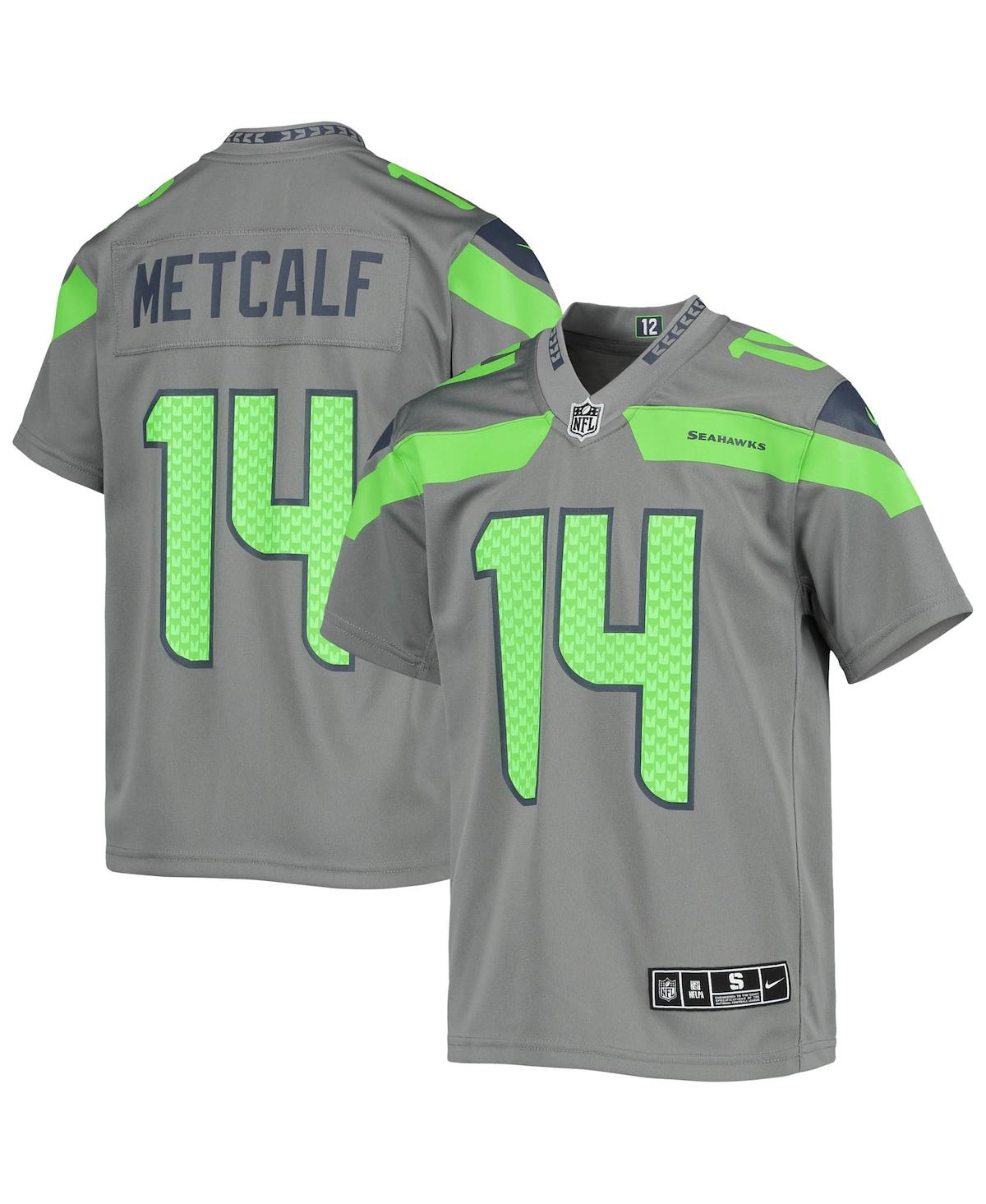 Youth Boys Nike Dk Metcalf Gray Seattle Seahawks Inverted Team Game Jersey