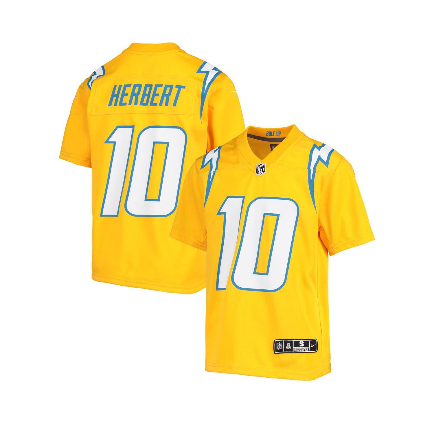 Big Boys Justin Herbert Gold Los Angeles Chargers Inverted Team Game Jersey