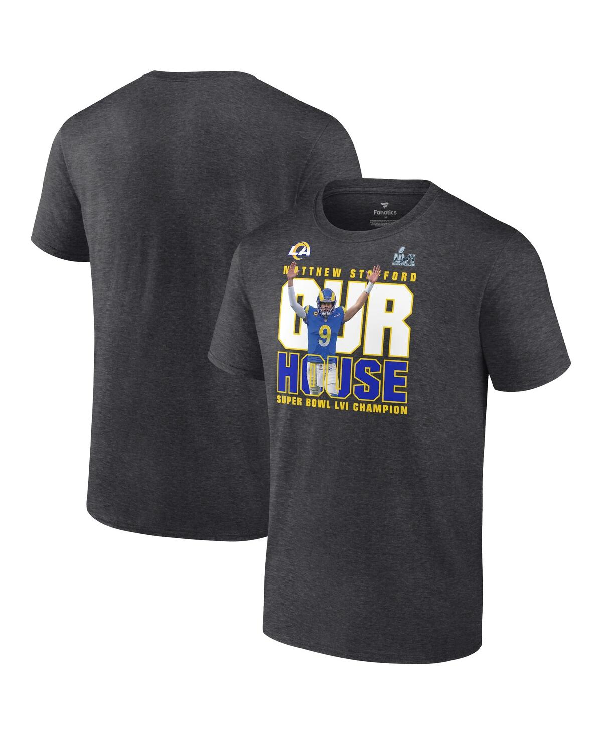 Men's Fanatics Matthew StaffordLos Angeles Rams Super Bowl Lvi Champions Hometown T-shirt - Charcoal