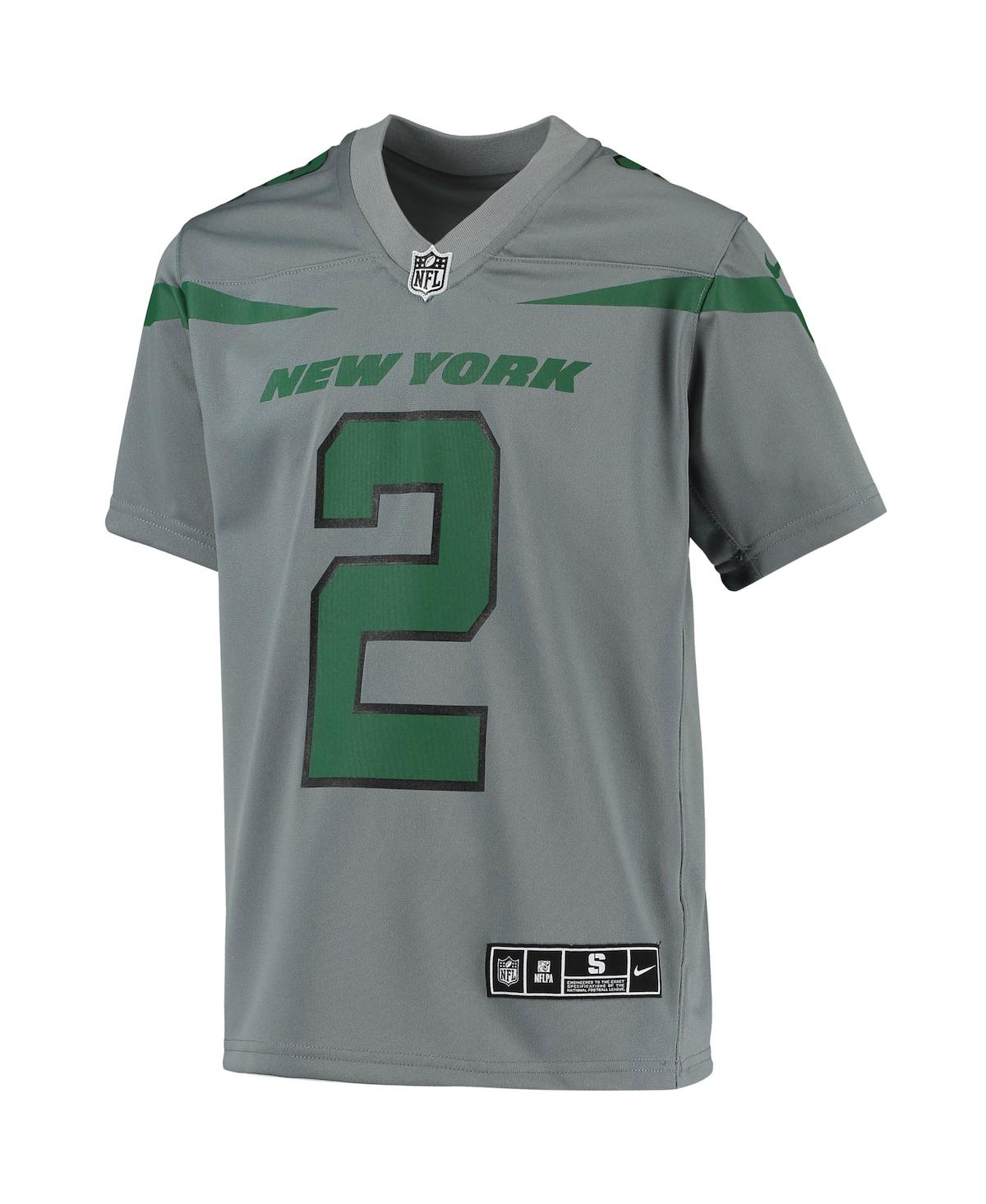 Big Boys Nike Zach WilsonNew York Jets Inverted Team Game Jersey - Gray