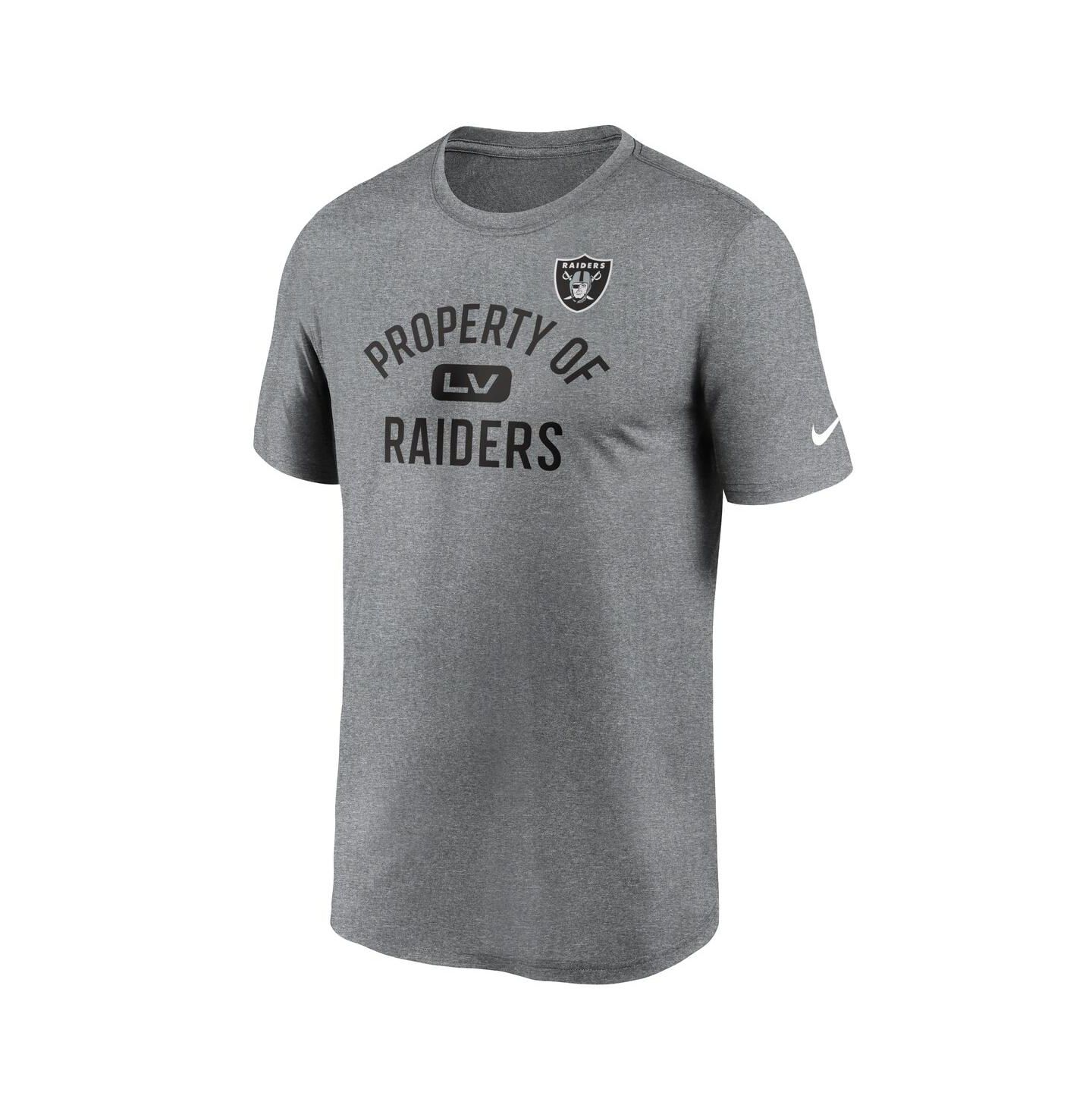 Мужская футболка Nike Heathered Charcoal Las Vegas Raiders Property Of Legend Performance — фото 3