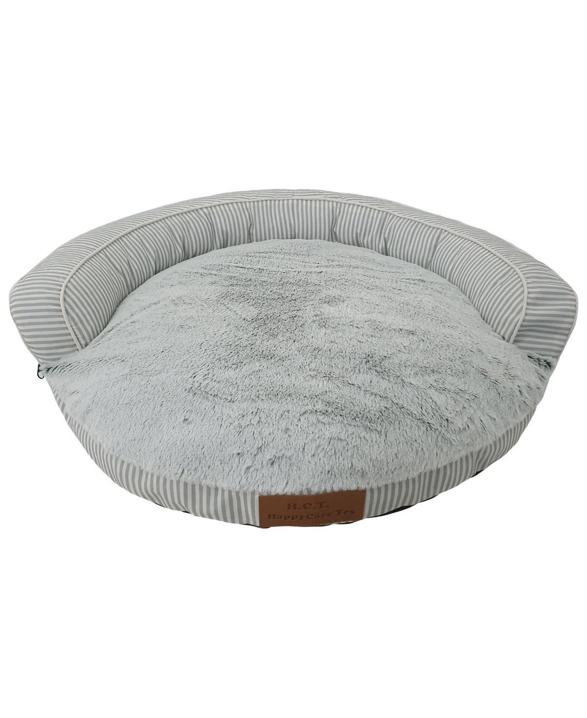 Macy's Canvas Round Pet Sofa Bed, Extra Large In Stripe Gray