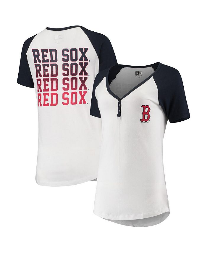 New Era Women's White Boston Red Sox Henley T-shirt - Macy's