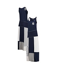 Women's Navy, Gray New York Yankees Scoop Neck Maxi Dress
