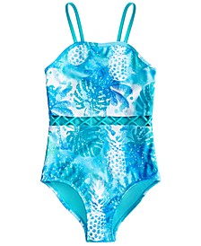 Big Girls Tropical-Print Swimsuit