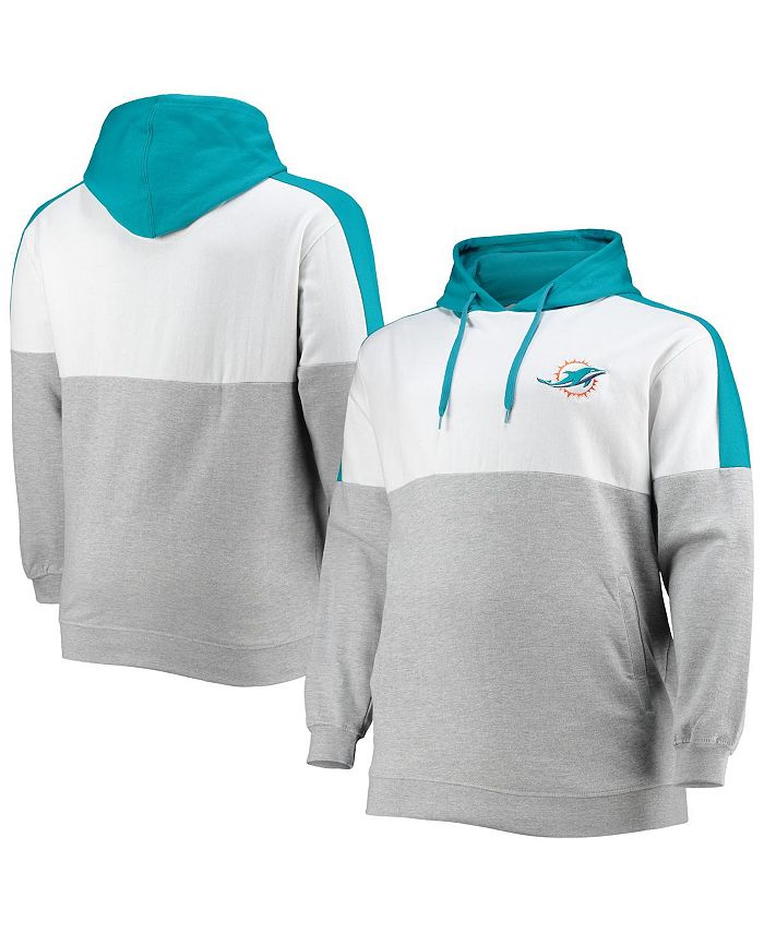 Profile Men's Aqua, Heathered Gray Miami Dolphins Big and Tall Team Logo  Pullover Hoodie - Macy's