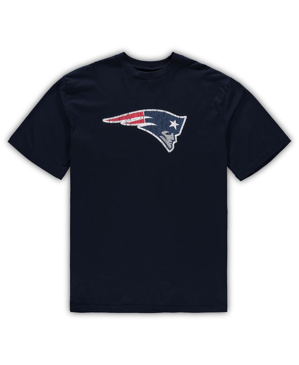 Shop Concepts Sport Men's  Navy, Heathered Charcoal New England Patriots Big And Tall T-shirt And Shorts S In Navy,heathered Charcoal