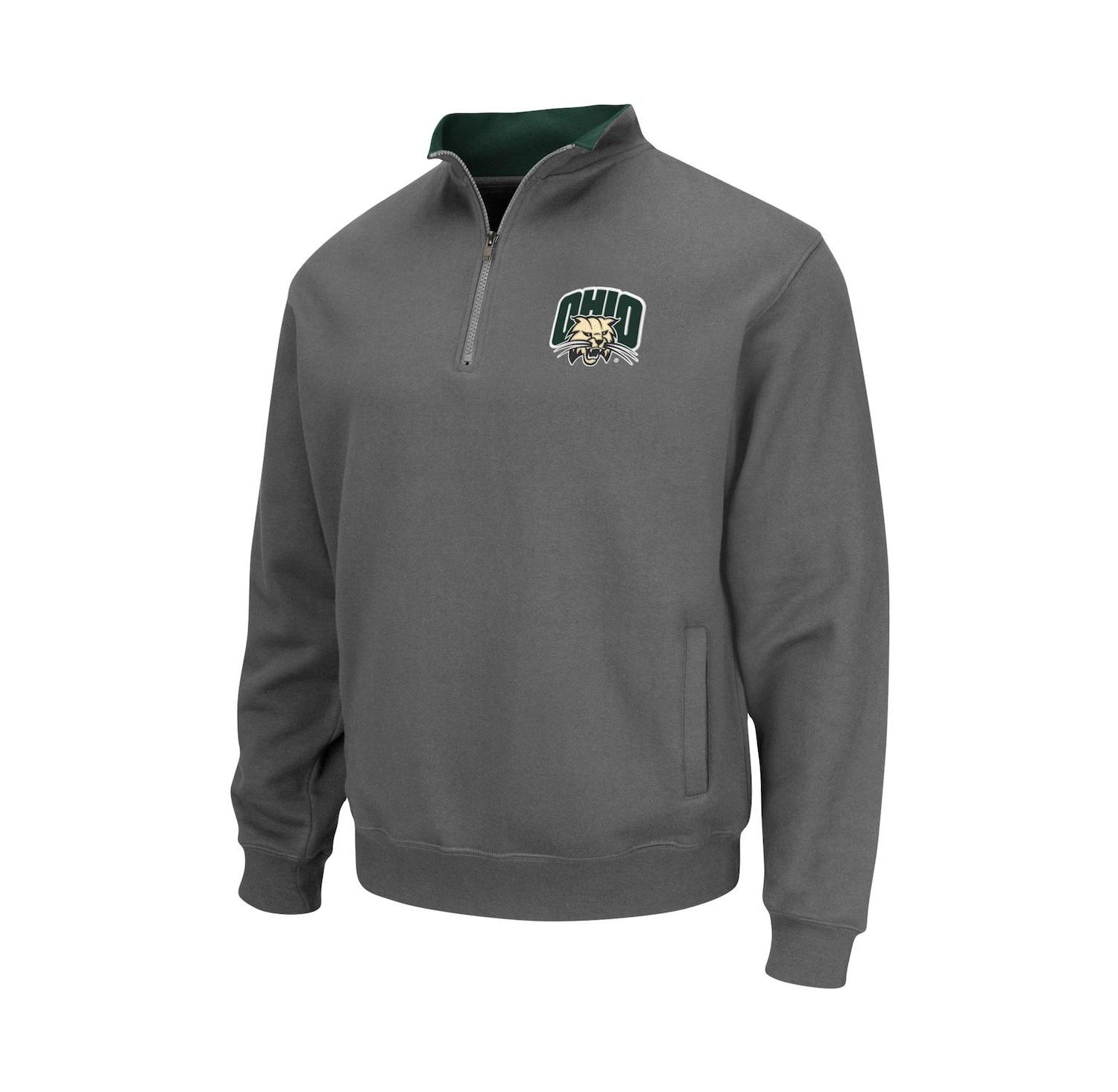 Men's Charcoal Ohio Bobcats Tortugas Logo Quarter-Zip Jacket