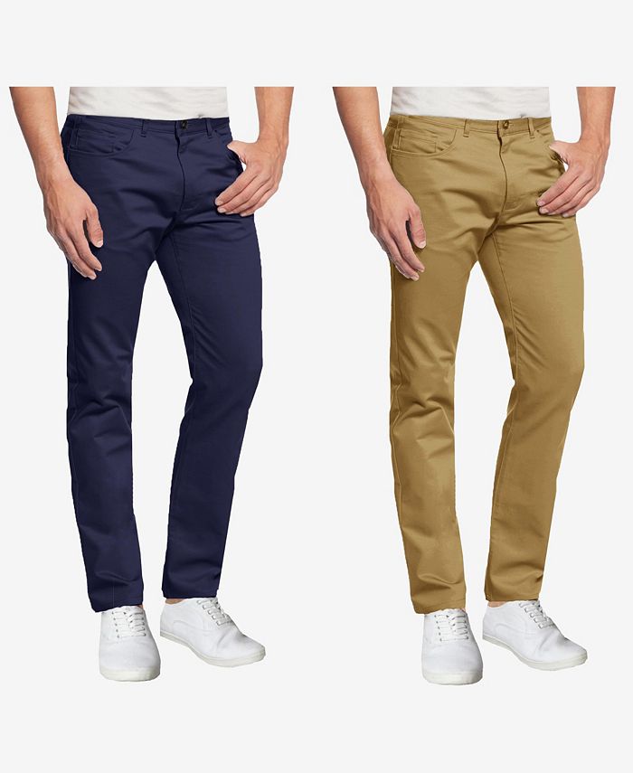 Galaxy By Harvic Men's 5-Pocket Ultra-Stretch Skinny Fit Chino Pants, Pack  of 2 - Macy's