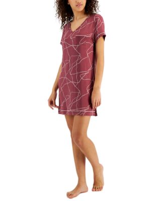 Alfani - Women's Printed Short-Sleeve Chemise Nightgown