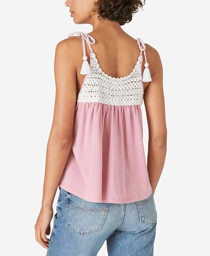 Lucky Brand CrochetTrim Sleeveless Top & Reviews Tops Women Macy's