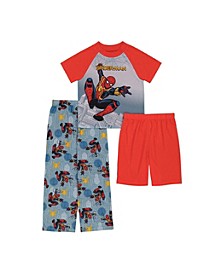 Big Boys Spiderman T-shirt, Shorts and Pajama, 3-Piece Set