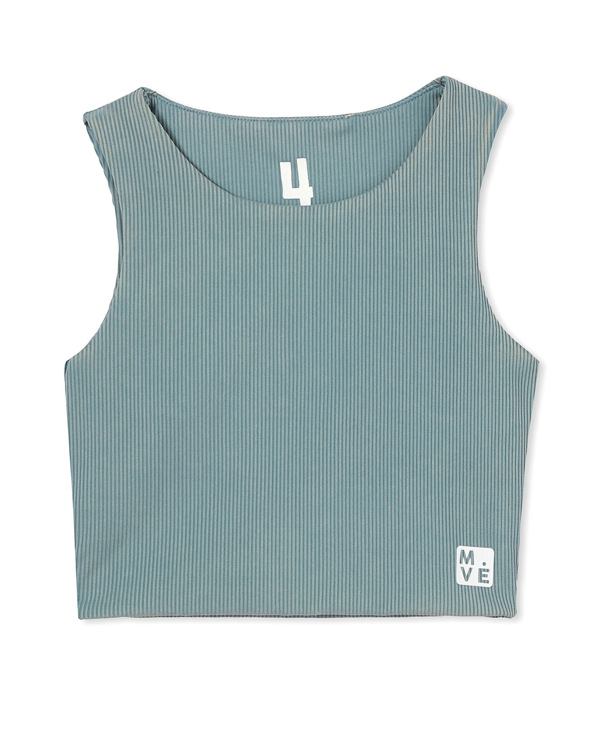 Cotton On Little Girls The High Neck Crop T-shirt In Deep Pool Blue Wash