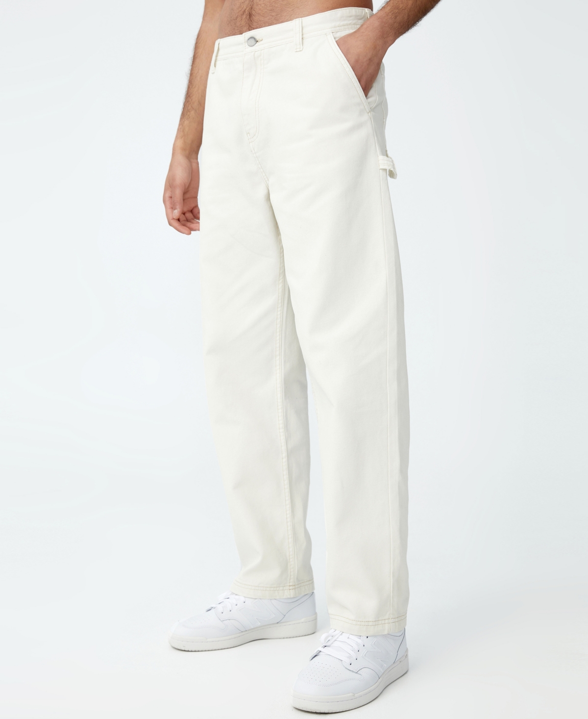 Cotton On Men's Loose Fit Pants In Washed Ecru Carpenter