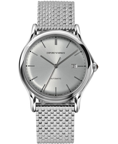 Emporio Armani Men's Swiss Automatic Stainless Steel Bracelet Watch 42mm ARS3006