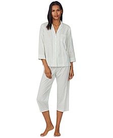Women's 3/4-Sleeve & Capri Pajama Pants Set