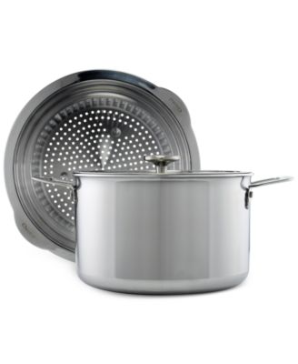 Chantal - 3.Clad Tri-Ply 7-Qt. Stockpot with Pasta-Steamer Insert & Lid