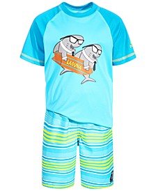 Toddler Boys 2-Pc. Swim Shirt & Shorts Set 