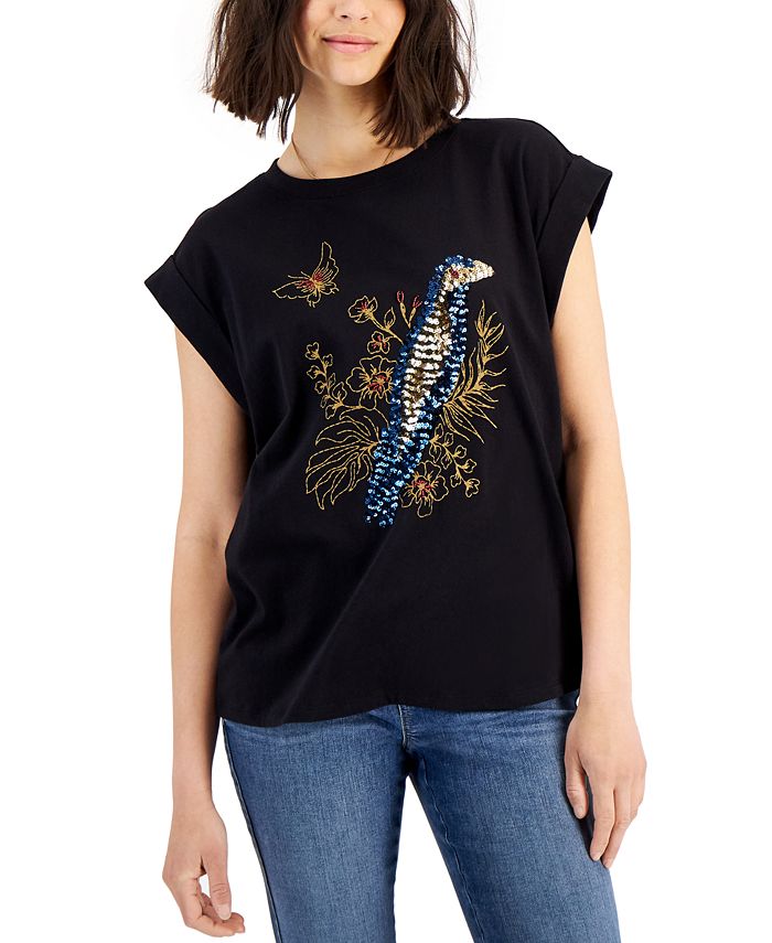 INC International Concepts Women's Embellished TShirt, Created for