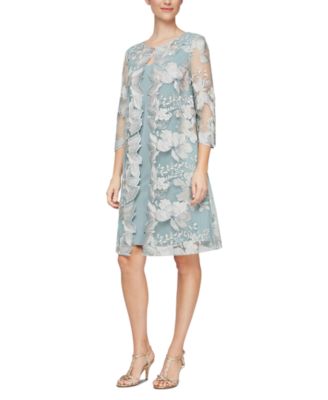 Alex Evenings Embroidered Jacket Dress 
