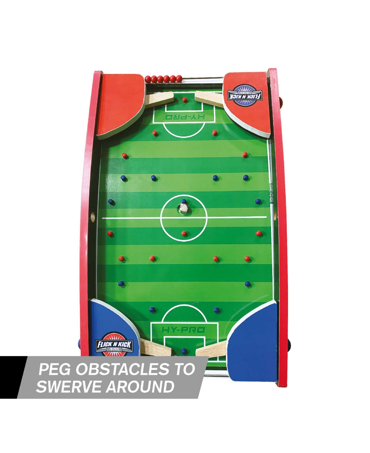 Asmodee North America, Inc. Hy-pro Flick N Kick Table Pinball Game Toy, 3 Piece In Multi
