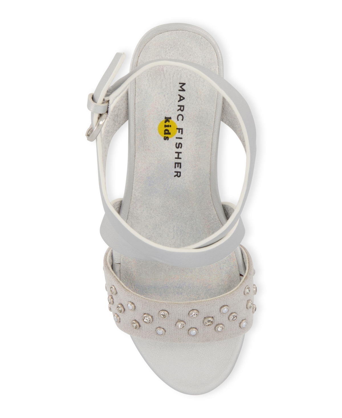 Marc Fisher Little Girls Block Heel Dress Sandals - Silver-tone