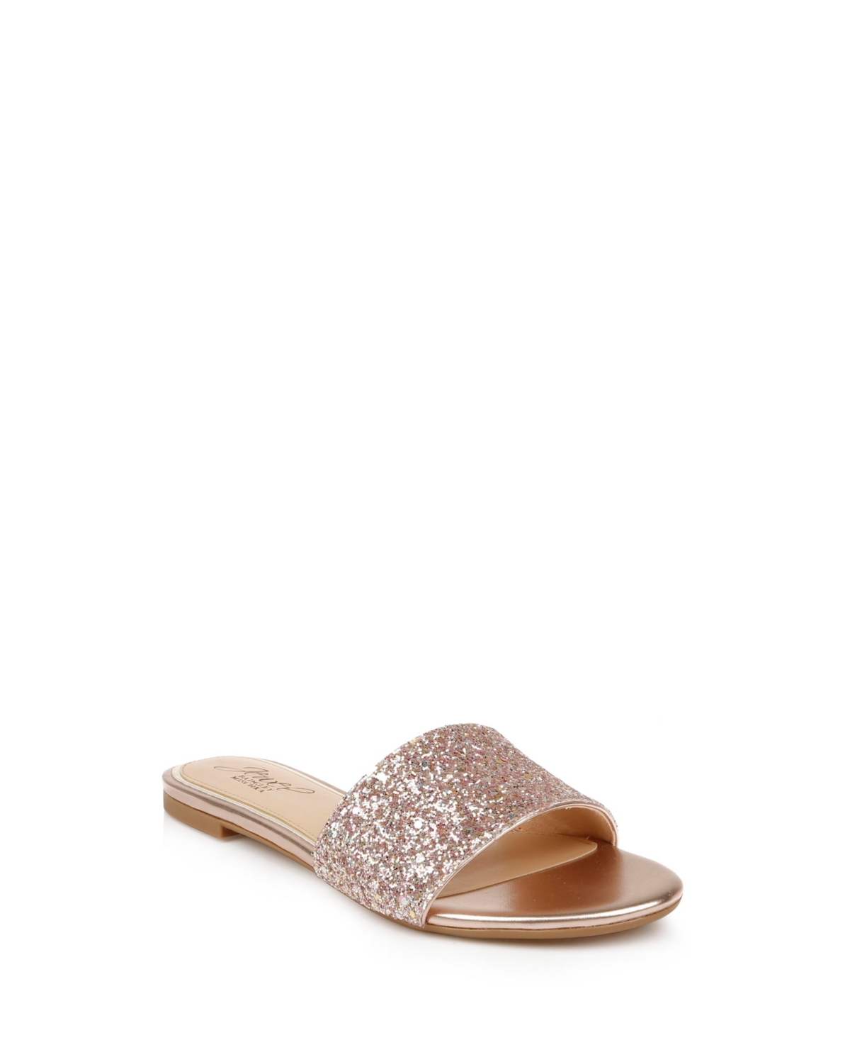 Shop Jewel Badgley Mischka Women's Dillian Chunky Glitter Slide Evening Sandals In Rose Gold Glitter