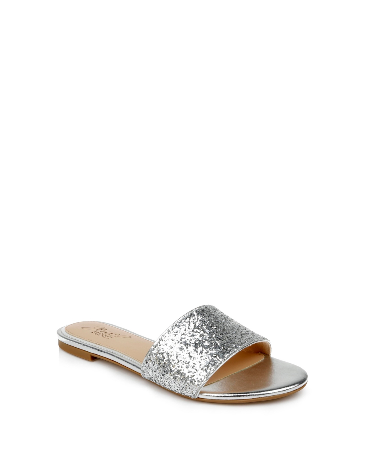 Shop Jewel Badgley Mischka Women's Dillian Chunky Glitter Slide Evening Sandals In Silver Glitter
