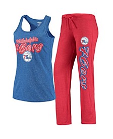 Women's Red, Royal Philadelphia 76ers Racerback Tank Top and Pants Sleep Set