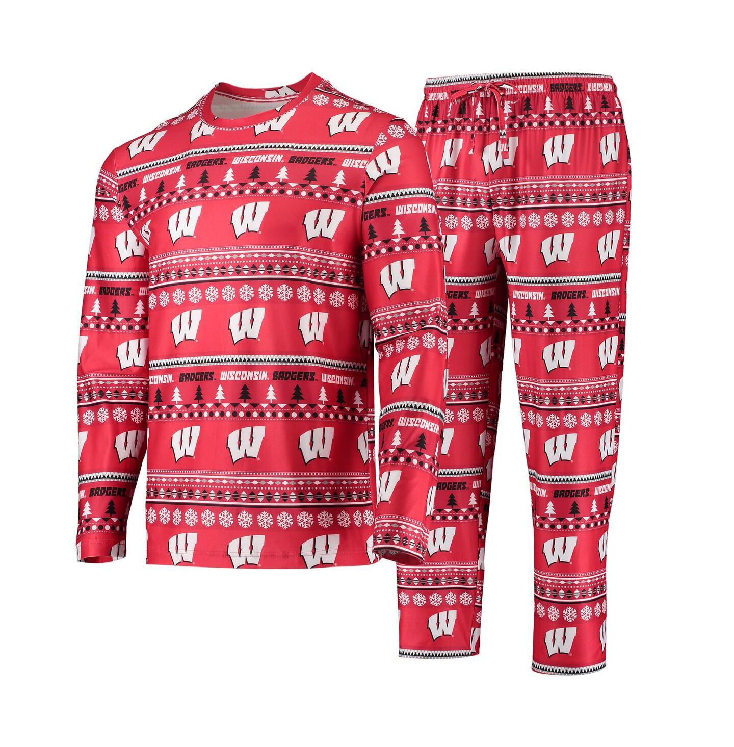 Мужская пижама Concepts Sport Wisconsin Badgers Ugly Sweater, Red — фото 2