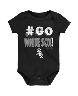 Unisex Infant Black and White and Gray Chicago White Sox Born To Win 3-Pack Bodysuit Set