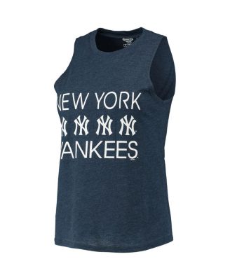 Women's Gray, Navy New York Yankees Meter Muscle Tank Top and Pants Sleep Set