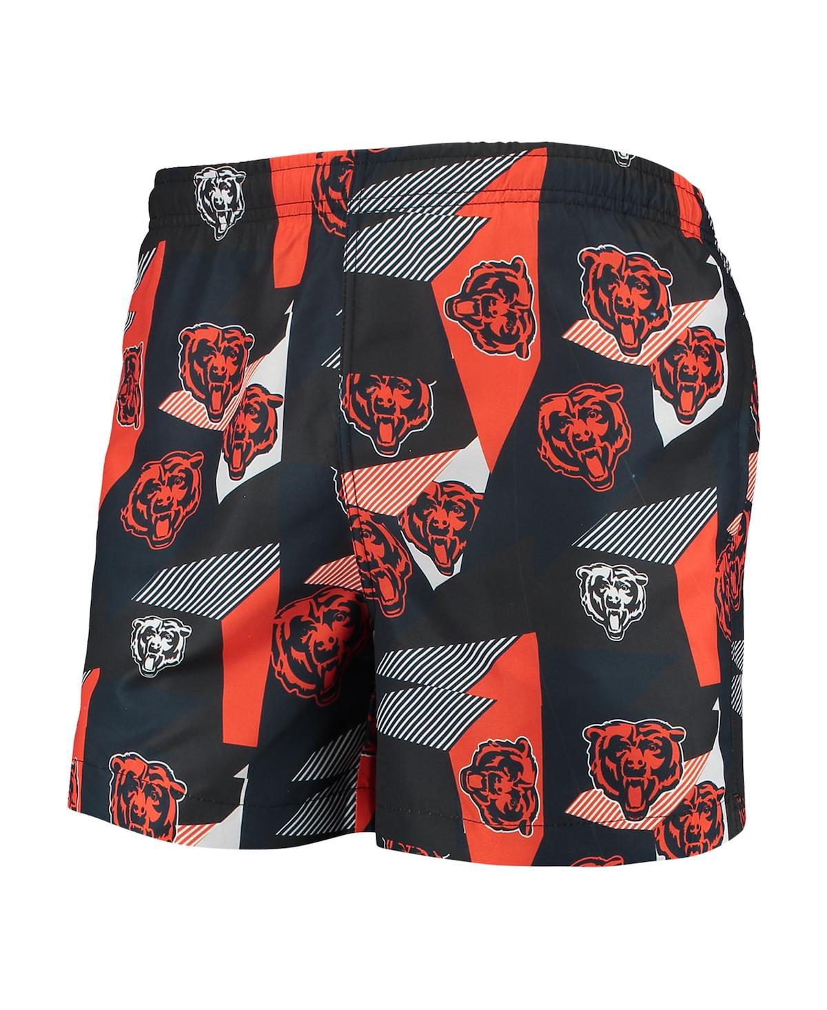 Shop Foco Men's  Navy And Orange Chicago Bears Geo Print Swim Trunks In Navy,orange